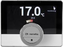 Remeha eTwist, thermostaat met display, modulerend, 230V, 5-60?C, PID, excl. Gateway, WiFi 2,4GHz, IP21, 27x120x107mm, zwart