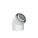 Panflex concentrisch ketelbocht SafeFit PP/Alu, 45 graden, 80/125mm, aluminium, wit RAL9016