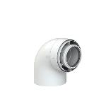 Panflex concentrisch ketelbocht SafeFit PP/Alu, 87 graden, 60/100mm, aluminium, wit RAL9016