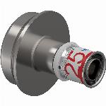 Uponor RS adapter S-Press Plus 20-RS2, fitting, messing, aansluiting 1: 25mm persmof, insteek