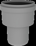 Burgerhout Twinline Pp, enkelwandig rookgas, verloop, kunststof, steekeind 60mm, mof 80mm, lengte 110/60mm, grijs RAL7040