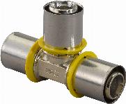 Uponor MLC-G T-stuk, 32mm x 32mm x 32mm messing, gas (pers x pers x pers)