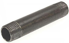 ZNB rechte koppeling, pijpnippel 1 1/2" x 1 1/2" L = 200mm staal (buitendraad x buitendraad)