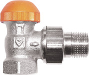 Herz TS-98-V voorinstelbare thermostatische radiatorkraan haaks, zonder knop, 1/2", staartstuk/binnendraad, M28x1,5