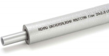 Rehau Rautitan Stabil meerlagenbuis glad, ?16x2.2mm, 3 lagen, aluminium, PE, isolatie 13mm, flexibel, buis grijs, 25m