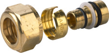 VSH K3055 knel tule met ring en moer, knelzijde 15mm, aansluiting voor buis 16mm, lxbxh (volumemaat) 23x27x27mm