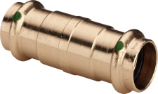 Viega Sanpress rechte koppeling, schuifsok, 22mm x 22mm, brons (pers x pers)