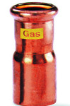 VSH XPress CU GAS rechte koppeling, insteekverloop 35mm x 22mm, koper, gas (insteek x pers)