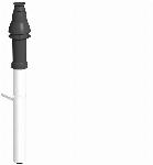 Burgerhout Skyline dakdoorvoer, concentrisch ?60/100mm, kunststof, pp, lengte 1290mm, zwart/wit