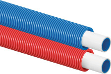 Uponor Uni Pipe PLUS meerlagenbuis glad, ?20x2.25mm, 5 lagen, aluminium, PE-RT II, flexibel, afgedopt, buis wit, 75m, rode mantel
