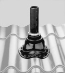Ubbink Flexub Dakdoorvoermanchet, inwendig 110mm, uitwendig 200mm, V-hoek 45 zwart