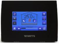 Watts Vision Centrale Touch screen Glas  Zwart, Individuele tijd programmering voor elke kamer, RF frequentie 868 MHz. Wifi
